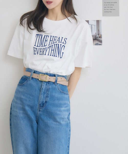 RU.TI.LE(ルチル)の「【RU.TI.LE】ウェーブロゴ刺繍T(Tシャツ/カットソー・レディース・ブラック/ベージュ/ホワイト・MEDIUM)」の11枚目の写真