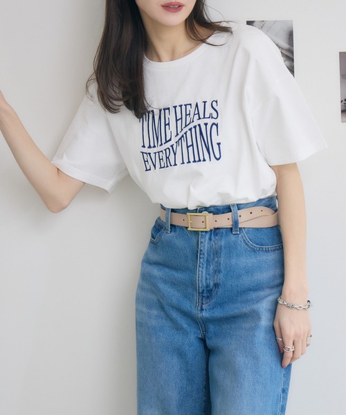RU.TI.LE(ルチル)の「【RU.TI.LE】ウェーブロゴ刺繍T(Tシャツ/カットソー・レディース・ブラック/ベージュ/ホワイト・MEDIUM)」の12枚目の写真