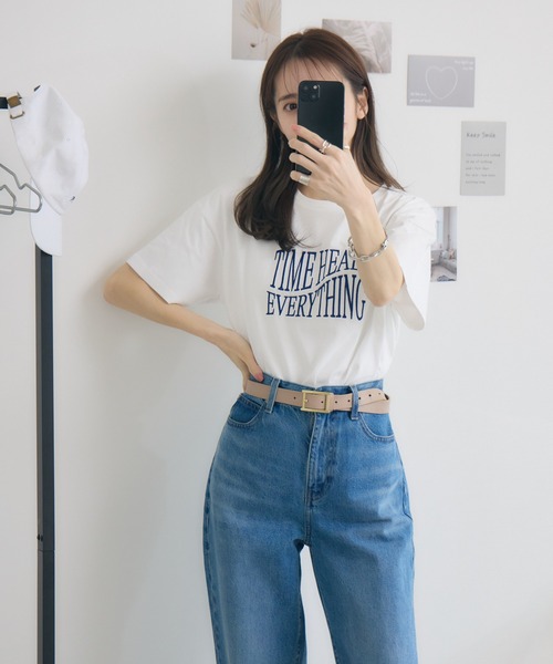 RU.TI.LE(ルチル)の「【RU.TI.LE】ウェーブロゴ刺繍T(Tシャツ/カットソー・レディース・ブラック/ベージュ/ホワイト・MEDIUM)」の14枚目の写真