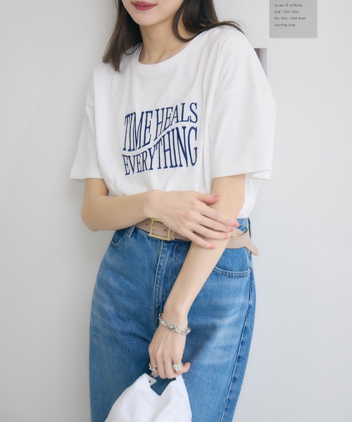RU.TI.LE(ルチル)の「【RU.TI.LE】ウェーブロゴ刺繍T(Tシャツ/カットソー・レディース・ブラック/ベージュ/ホワイト・MEDIUM)」の15枚目の写真
