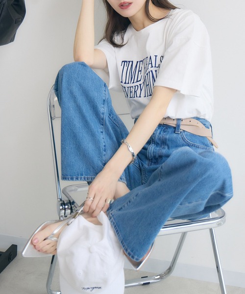 RU.TI.LE(ルチル)の「【RU.TI.LE】ウェーブロゴ刺繍T(Tシャツ/カットソー・レディース・ブラック/ベージュ/ホワイト・MEDIUM)」の17枚目の写真