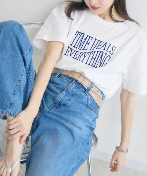 RU.TI.LE(ルチル)の「【RU.TI.LE】ウェーブロゴ刺繍T(Tシャツ/カットソー・レディース・ブラック/ベージュ/ホワイト・MEDIUM)」の18枚目の写真