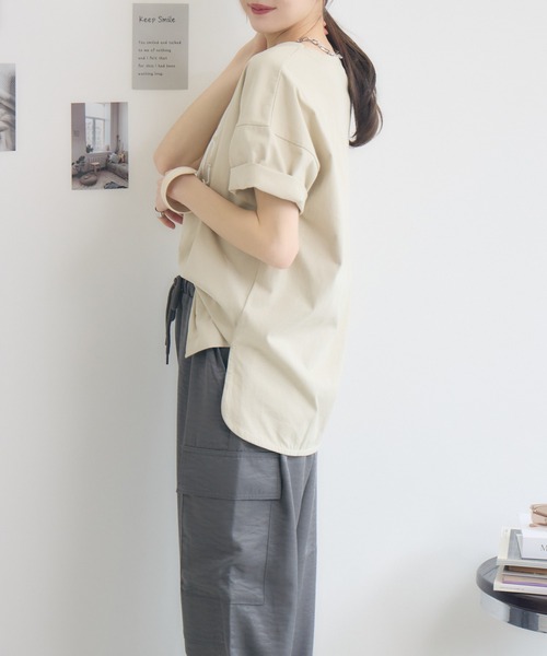 RU.TI.LE(ルチル)の「【RU.TI.LE】ウェーブロゴ刺繍T(Tシャツ/カットソー・レディース・ブラック/ベージュ/ホワイト・MEDIUM)」の20枚目の写真