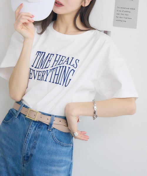 RU.TI.LE(ルチル)の「【RU.TI.LE】ウェーブロゴ刺繍T(Tシャツ/カットソー・レディース・ブラック/ベージュ/ホワイト・MEDIUM)」の10枚目の写真