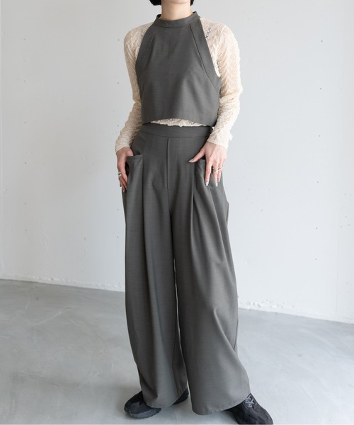 hwyl(ヒュイル)の「【2点セット】ホルタービスチェセットアップ(つなぎ/オールインワン・レディース・アッシュグレー/ブラック・SMALL/MEDIUM)」の10枚目の写真