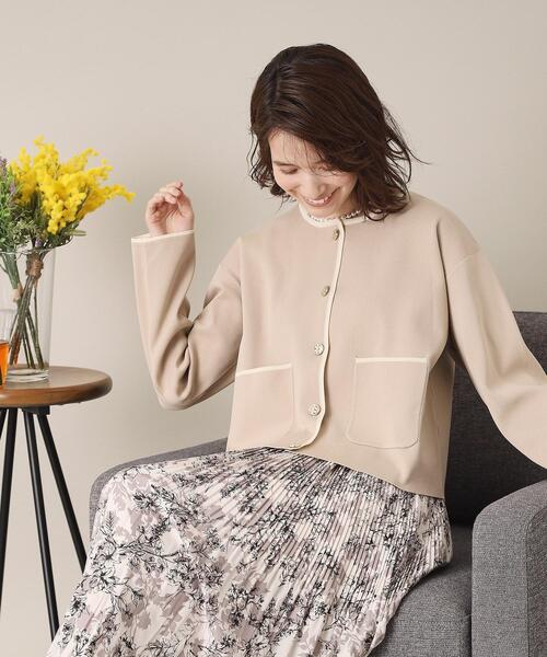 ITS'DEMO（イッツデモ）の「【通勤／手洗い可】配色ニットカーデ（カーディガン/ボレロ・レディース・ライトベージュ/ブラック/オフホワイト・00）」の15枚目の写真