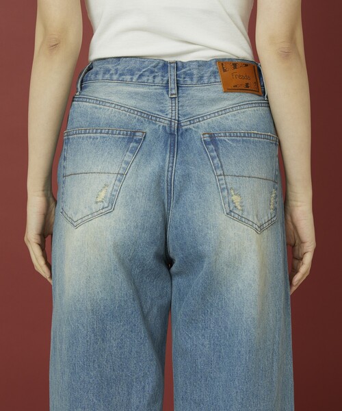 Freada（フリーダ）の「Freada/フリーダ フラワー刺繍ワイドデニム（デニムパンツ・レディース・ブルー・ﾌﾘ-）」の17枚目の写真