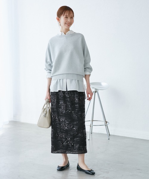 ROPE' PICNIC(ロペピクニック)の「スパンコールアイラインスカート(スカート・レディース・オフホワイト/ブラック・38)」の19枚目の写真