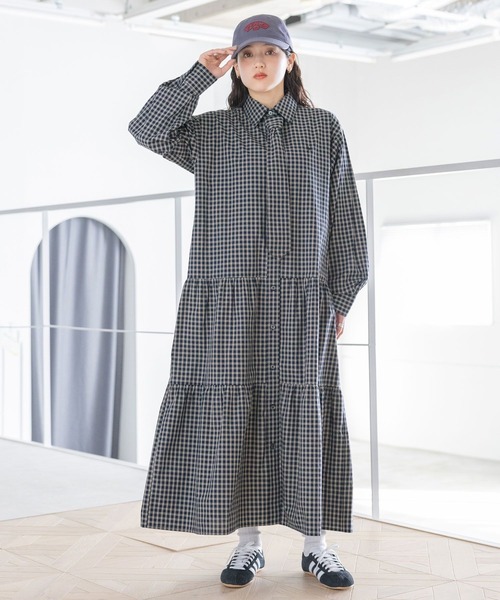 POLO BCS（ポロ ビーシーエス）の「＜POLO BCS/ポロ・ビーシーエス＞別注ネクタイシャツワンピース（ワンピース・レディース・ネイビー/ベージュ・FREE）」の13枚目の写真