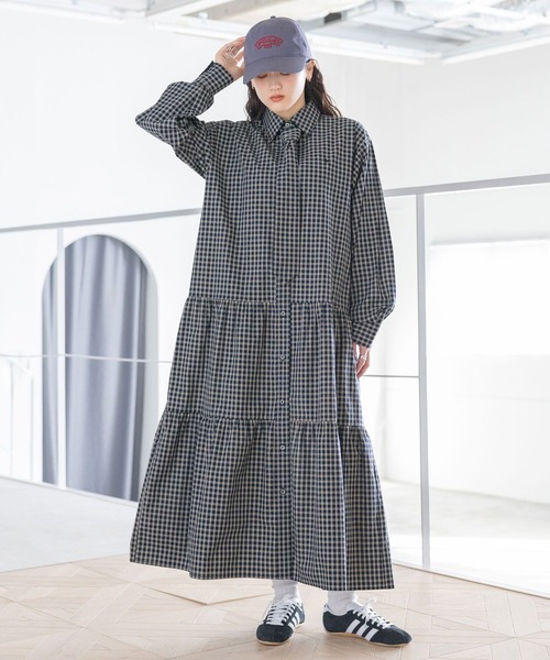 POLO BCS（ポロ ビーシーエス）の「＜POLO BCS/ポロ・ビーシーエス＞別注ネクタイシャツワンピース（ワンピース・レディース・ネイビー/ベージュ・FREE）」の14枚目の写真