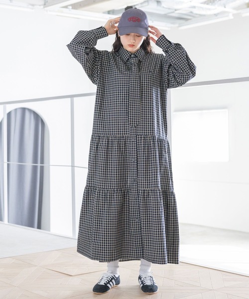 POLO BCS（ポロ ビーシーエス）の「＜POLO BCS/ポロ・ビーシーエス＞別注ネクタイシャツワンピース（ワンピース・レディース・ネイビー/ベージュ・FREE）」の15枚目の写真