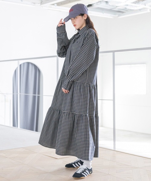 POLO BCS（ポロ ビーシーエス）の「＜POLO BCS/ポロ・ビーシーエス＞別注ネクタイシャツワンピース（ワンピース・レディース・ネイビー/ベージュ・FREE）」の16枚目の写真