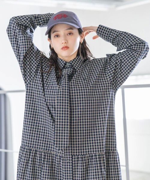 POLO BCS（ポロ ビーシーエス）の「＜POLO BCS/ポロ・ビーシーエス＞別注ネクタイシャツワンピース（ワンピース・レディース・ネイビー/ベージュ・FREE）」の20枚目の写真