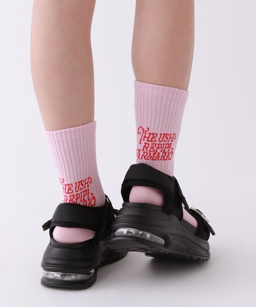 repipi armario（レピピ アルマリオ）の「TheUSHバックロゴソックス（ソックス/靴下・キッズ・ブラック/ブルー/ピンク/ホワイト/グレー・FREE）」の2枚目の写真