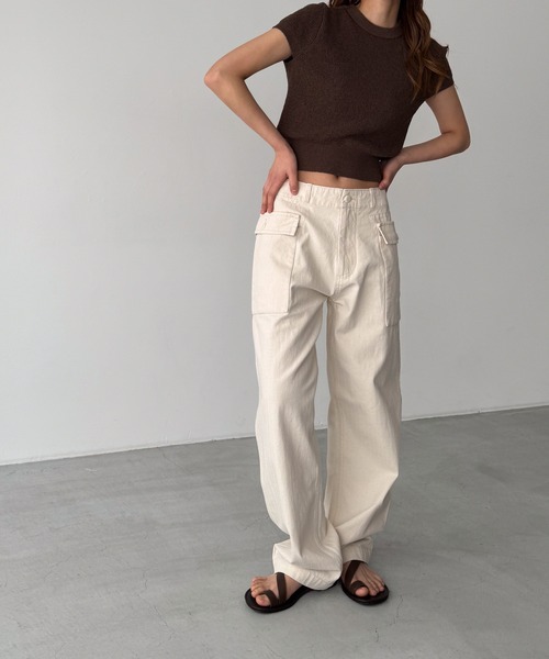 CANAL JEAN（キャナルジーン）の「El mar　ヘリンボーンカーゴパンツ（カーゴパンツ・レディース・カーキ/キナリ・SMALL/MEDIUM/LARGE）」の8枚目の写真