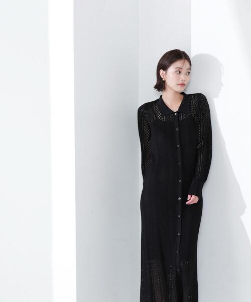 NATURAL BEAUTY BASIC(ナチュラルビューティーベーシック)の「◇透かし編みニットワンピース(ワンピース・レディース・ブラック/オフホワイト/オレンジ・MEDIUM/P/S)」の11枚目の写真