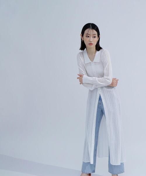 NATURAL BEAUTY BASIC(ナチュラルビューティーベーシック)の「◇透かし編みニットワンピース(ワンピース・レディース・ブラック/オフホワイト/オレンジ・MEDIUM/P/S)」の16枚目の写真