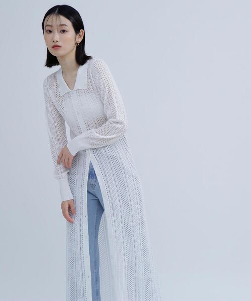 NATURAL BEAUTY BASIC(ナチュラルビューティーベーシック)の「◇透かし編みニットワンピース(ワンピース・レディース・ブラック/オフホワイト/オレンジ・MEDIUM/P/S)」の20枚目の写真