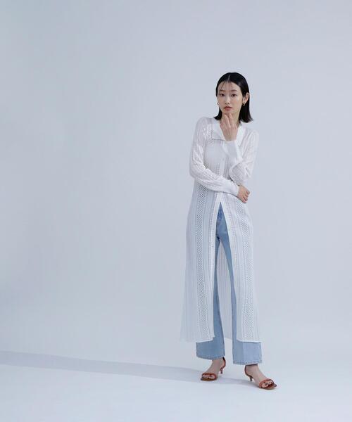 NATURAL BEAUTY BASIC(ナチュラルビューティーベーシック)の「◇透かし編みニットワンピース(ワンピース・レディース・ブラック/オフホワイト/オレンジ・MEDIUM/P/S)」の21枚目の写真