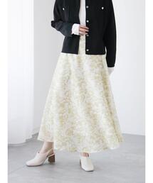Te chichi TERRASSE | メッシュフラワーフレアスカート《2025spring catalog item》(スカート)