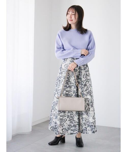 Te chichi TERRASSE(テチチテラス)の「メッシュフラワーフレアスカート《2025spring catalog item》(スカート・レディース・ブルー/ネイビー/グリーン・F)」の4枚目の写真