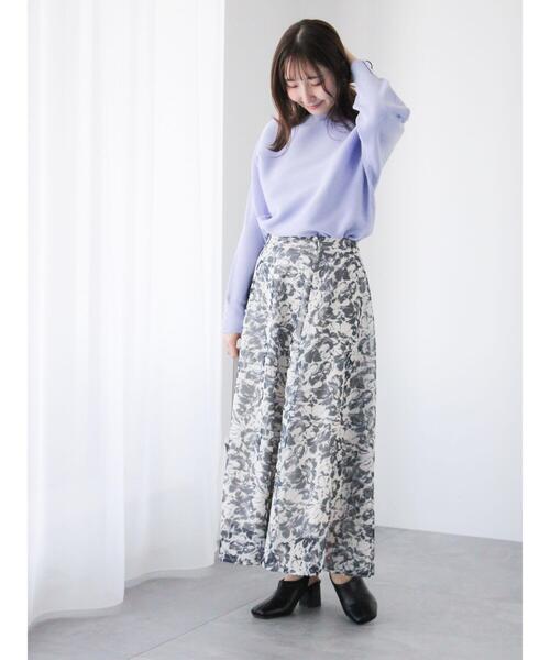Te chichi TERRASSE(テチチテラス)の「メッシュフラワーフレアスカート《2025spring catalog item》(スカート・レディース・ブルー/ネイビー/グリーン・F)」の5枚目の写真