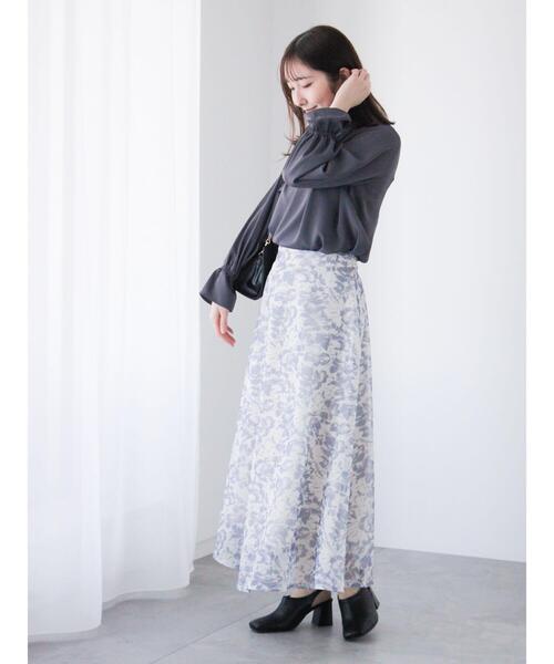 Te chichi TERRASSE(テチチテラス)の「メッシュフラワーフレアスカート《2025spring catalog item》(スカート・レディース・ブルー/ネイビー/グリーン・F)」の12枚目の写真