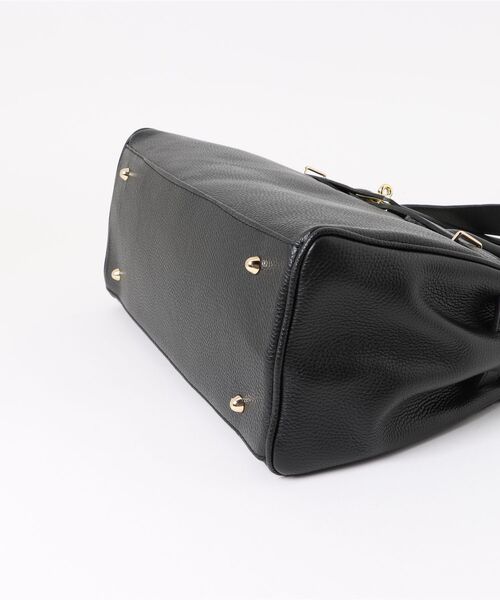 Jines（ジネス）の「2wayレザートートBAG【AULENTTI/オーレンティ】（トートバッグ・レディース・ブラック/グレー・フリー）」の4枚目の写真