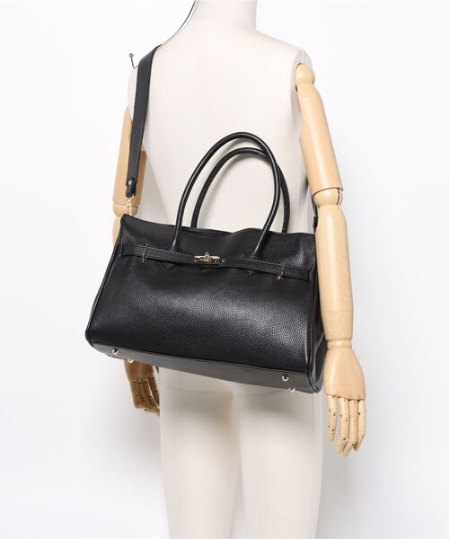 Jines（ジネス）の「2wayレザートートBAG【AULENTTI/オーレンティ】（トートバッグ・レディース・ブラック/グレー・フリー）」の6枚目の写真