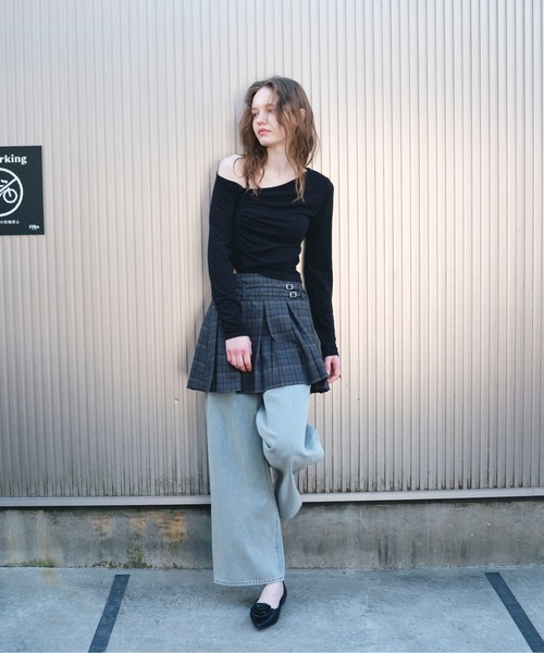 Heather（ヘザー）の「Wベルトプリーツミニスカート　327971（スカート・レディース・グレー系その他/グレー/ベージュ系その他・M/S）」の14枚目の写真