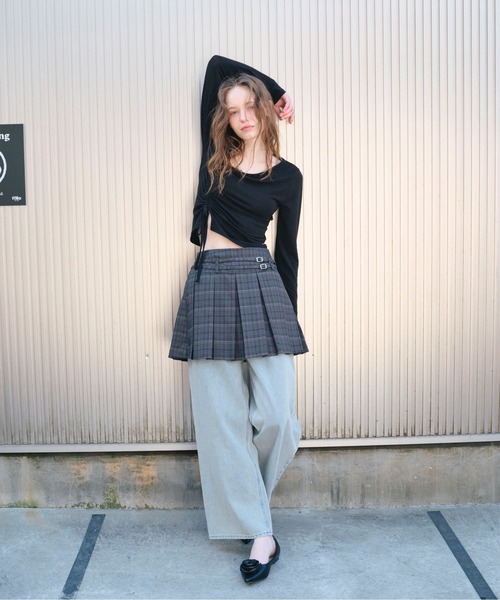 Heather（ヘザー）の「Wベルトプリーツミニスカート　327971（スカート・レディース・グレー系その他/グレー/ベージュ系その他・M/S）」の13枚目の写真