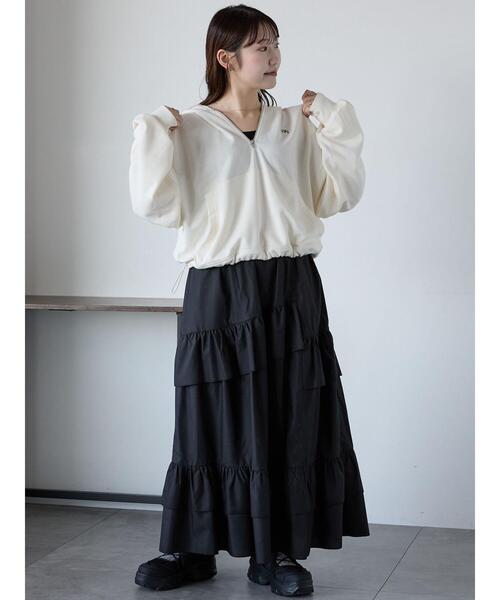 ehka sopo（エヘカソポ）の「フリルティアードスカート（スカート・レディース・ブラック/オフホワイト/グレー・F）」の13枚目の写真