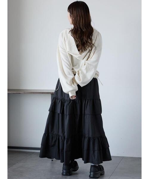 ehka sopo（エヘカソポ）の「フリルティアードスカート（スカート・レディース・ブラック/オフホワイト/グレー・F）」の16枚目の写真