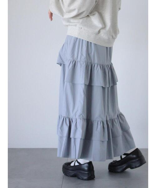 ehka sopo（エヘカソポ）の「フリルティアードスカート（スカート・レディース・ブラック/オフホワイト/グレー・F）」の17枚目の写真