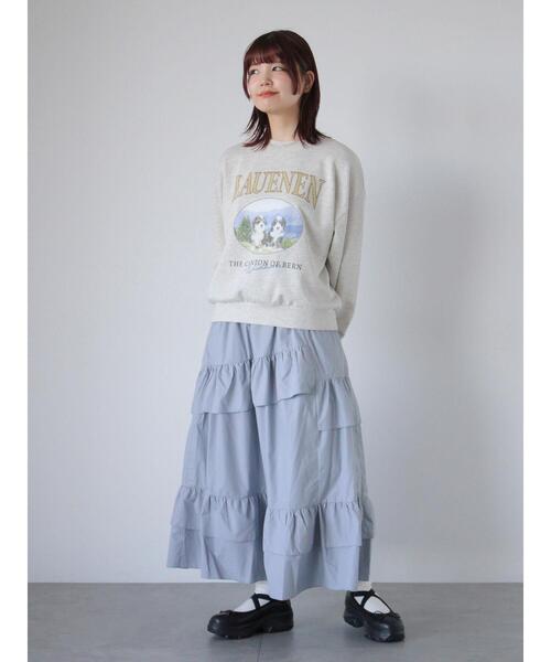 ehka sopo（エヘカソポ）の「フリルティアードスカート（スカート・レディース・ブラック/オフホワイト/グレー・F）」の20枚目の写真