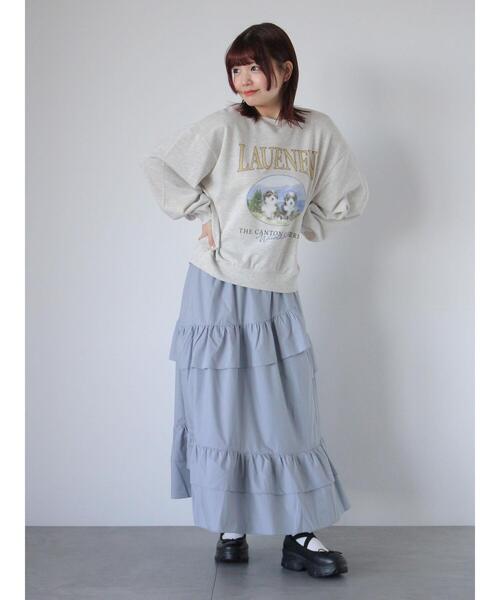 ehka sopo（エヘカソポ）の「フリルティアードスカート（スカート・レディース・ブラック/オフホワイト/グレー・F）」の21枚目の写真