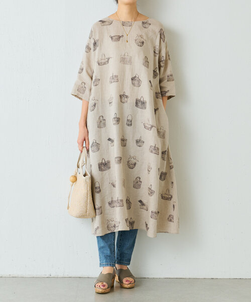 BEARDSLEY（ビアズリー）の「かご柄前後ワンピース（ワンピース・レディース・ベージュ・FREE）」の16枚目の写真