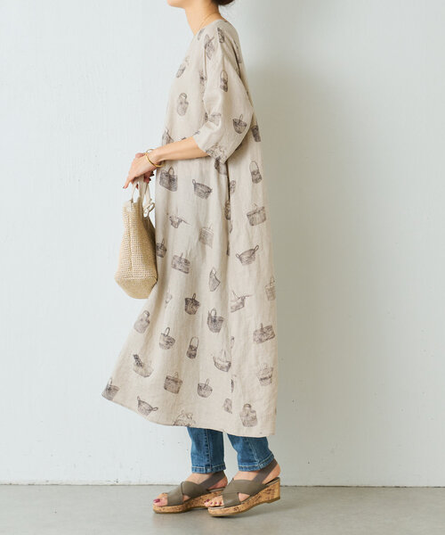 BEARDSLEY（ビアズリー）の「かご柄前後ワンピース（ワンピース・レディース・ベージュ・FREE）」の19枚目の写真