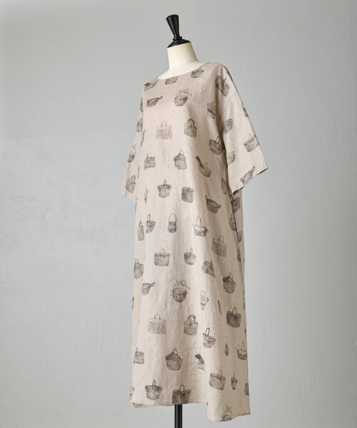 BEARDSLEY（ビアズリー）の「かご柄前後ワンピース（ワンピース・レディース・ベージュ・FREE）」の2枚目の写真
