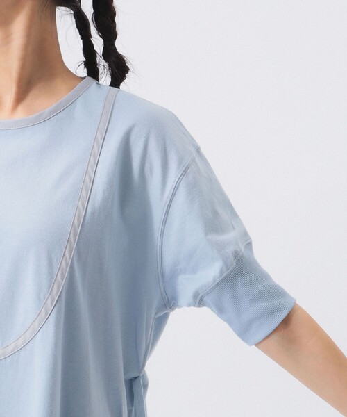 BEAMS BOY(ビームスボーイ)の「ミリタリー ヘンリーネック ショートスリーブ(Tシャツ/カットソー・レディース・チャコールグレー/ホワイト系その他7/サックスブルー・ONE SIZE)」の13枚目の写真