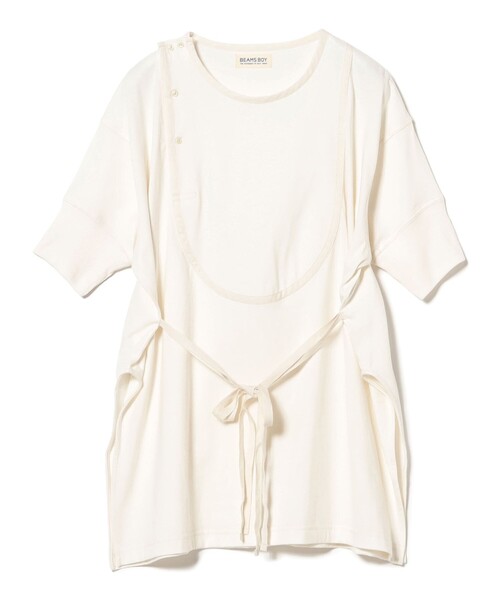 BEAMS BOY(ビームスボーイ)の「ミリタリー ヘンリーネック ショートスリーブ(Tシャツ/カットソー・レディース・チャコールグレー/ホワイト系その他7/サックスブルー・ONE SIZE)」の15枚目の写真