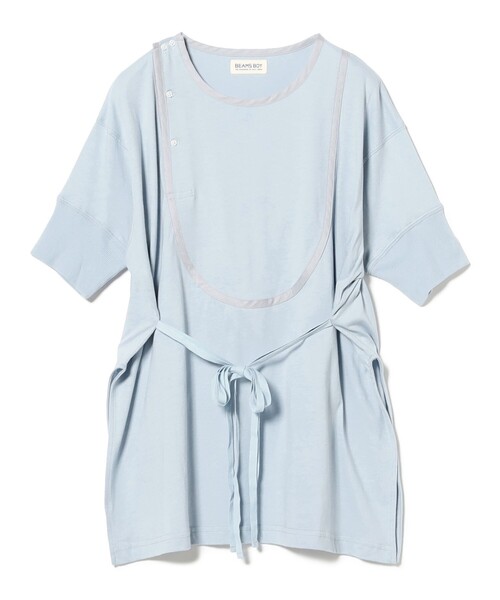 BEAMS BOY(ビームスボーイ)の「ミリタリー ヘンリーネック ショートスリーブ(Tシャツ/カットソー・レディース・チャコールグレー/ホワイト系その他7/サックスブルー・ONE SIZE)」の21枚目の写真