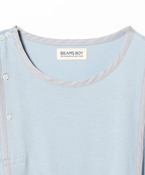 BEAMS BOY(ビームスボーイ)の「ミリタリー ヘンリーネック ショートスリーブ(Tシャツ/カットソー・レディース・チャコールグレー/ホワイト系その他7/サックスブルー・ONE SIZE)」の22枚目の写真