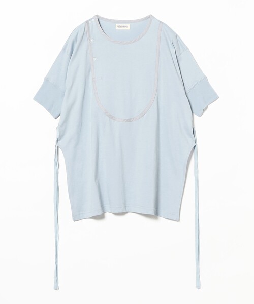 BEAMS BOY(ビームスボーイ)の「ミリタリー ヘンリーネック ショートスリーブ(Tシャツ/カットソー・レディース・チャコールグレー/ホワイト系その他7/サックスブルー・ONE SIZE)」の4枚目の写真