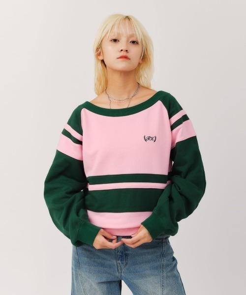 atmos pink(アトモスピンク)の「atmos pink Bell Sleeves Line Sweatshirt / アトモス ピンク ベル スリーブ ライン スウェットシャツ(スウェット・レディース・ブラック/イエロー/ピンク・FREE)」の3枚目の写真