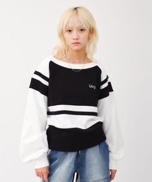 atmos pink Bell Sleeves Line Sweatshirt / アトモス ピンク ベル スリーブ ライン スウェットシャツ