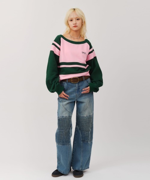 atmos pink(アトモスピンク)の「atmos pink Bell Sleeves Line Sweatshirt / アトモス ピンク ベル スリーブ ライン スウェットシャツ(スウェット・レディース・ブラック/イエロー/ピンク・FREE)」の12枚目の写真