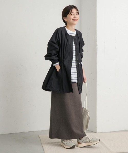 アーバンリサーチドアーズ ノーカラー ミドルブルゾン チャコールグレー URBAN RESEARCH DOORS（アーバンリサーチドアーズ）の「ノー