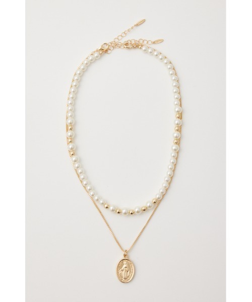 rienda（リエンダ）の「2レーンコインフェイクパールネックレス 2WAY（ネックレス・レディース・ゴールド・FREE）」の2枚目の写真