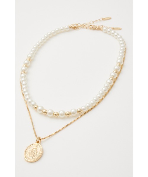 rienda（リエンダ）の「2レーンコインフェイクパールネックレス 2WAY（ネックレス・レディース・ゴールド・FREE）」の3枚目の写真